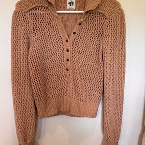 We The Free V-Neck Sweater in Soft Brown